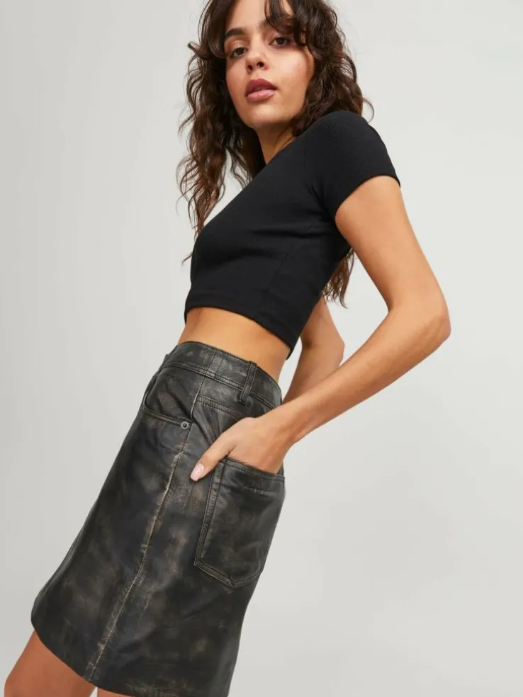 JXHAILEY Faux leather skirt