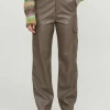 JXKENYA Faux leather trousers