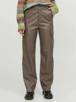 JXKENYA Faux leather trousers