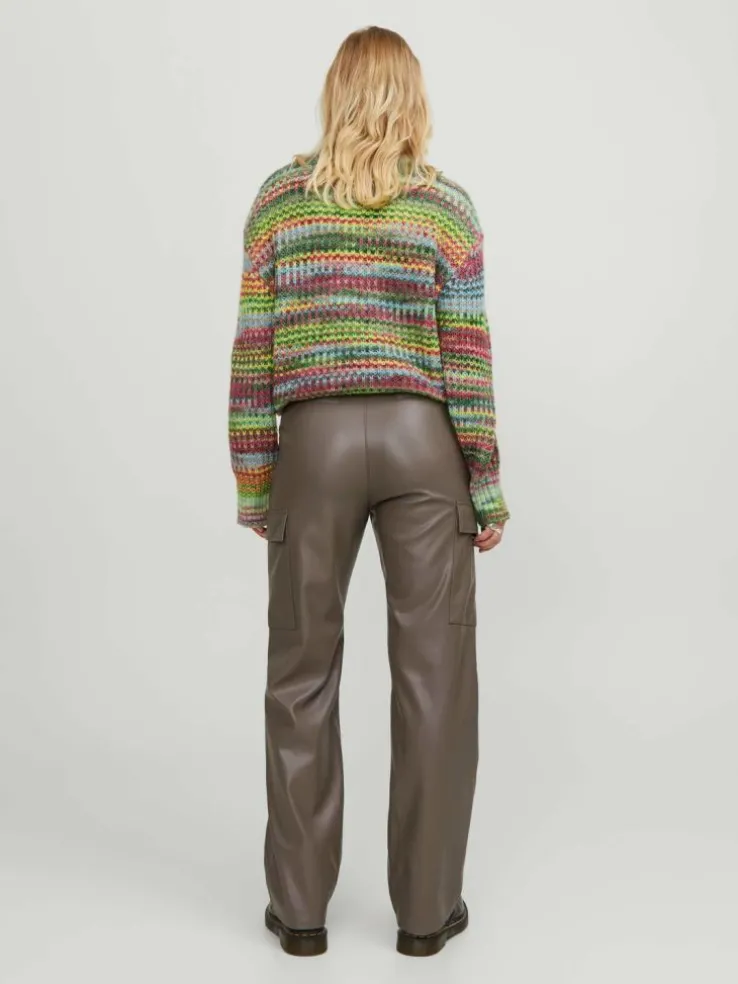 JXKENYA Faux leather trousers