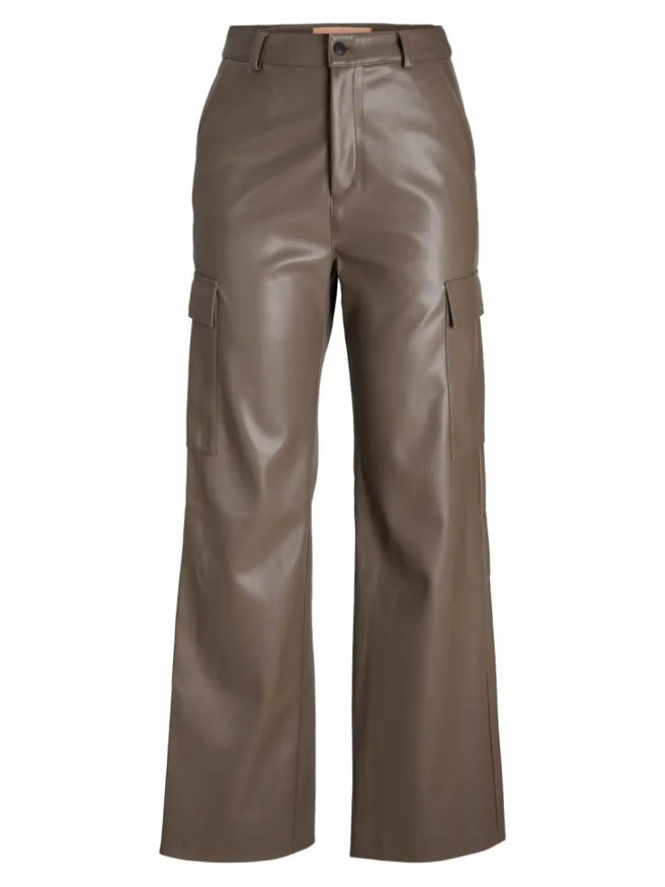 JXKENYA Faux leather trousers