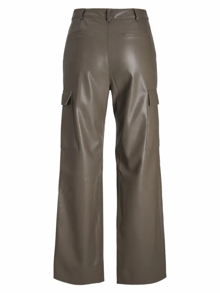 JXKENYA Faux leather trousers