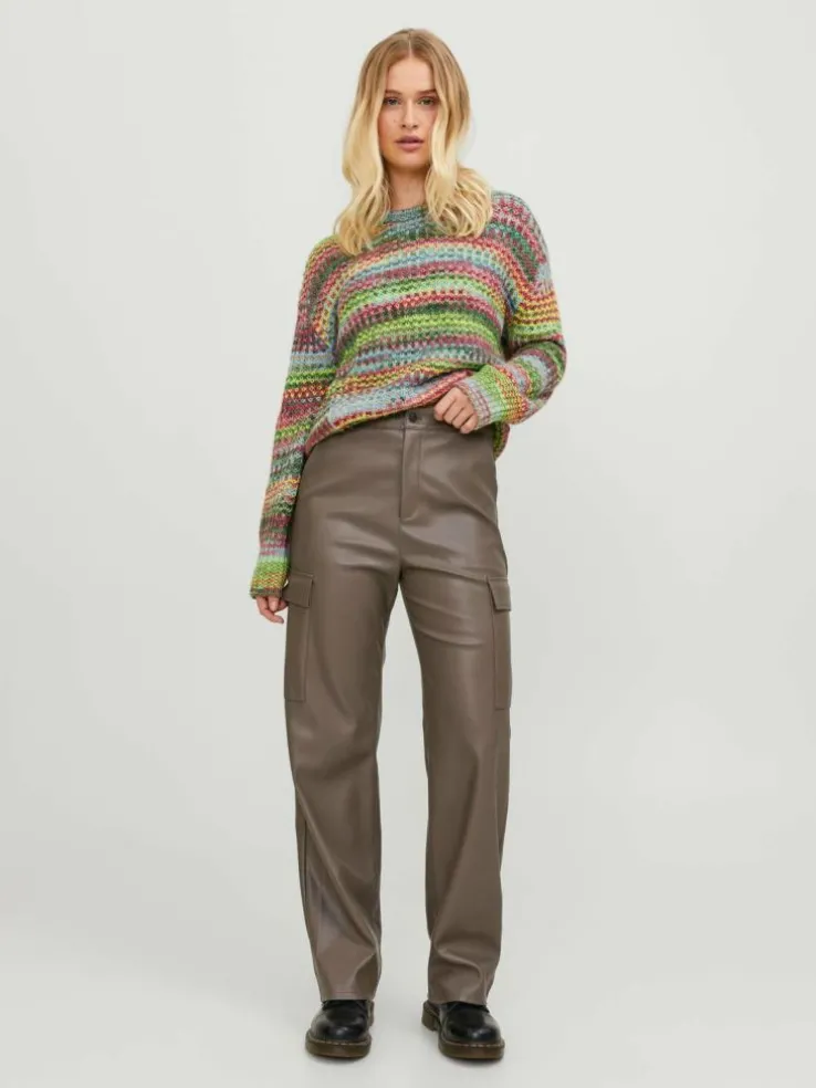 JXKENYA Faux leather trousers