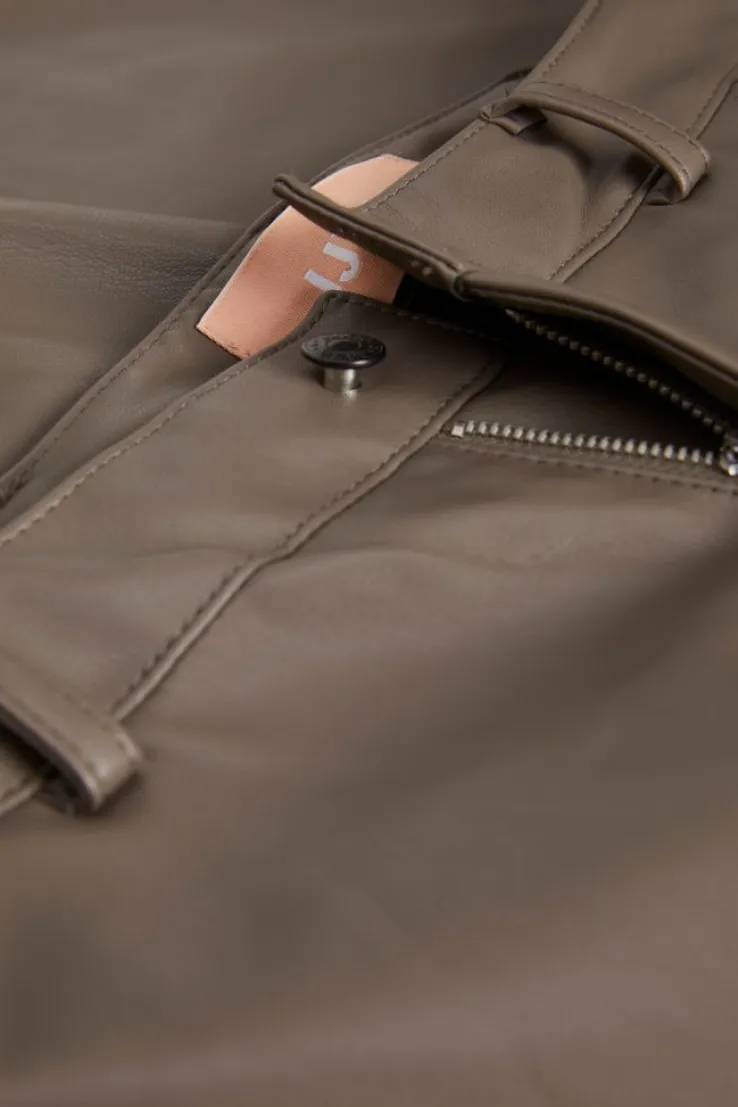 JXKENYA Faux leather trousers