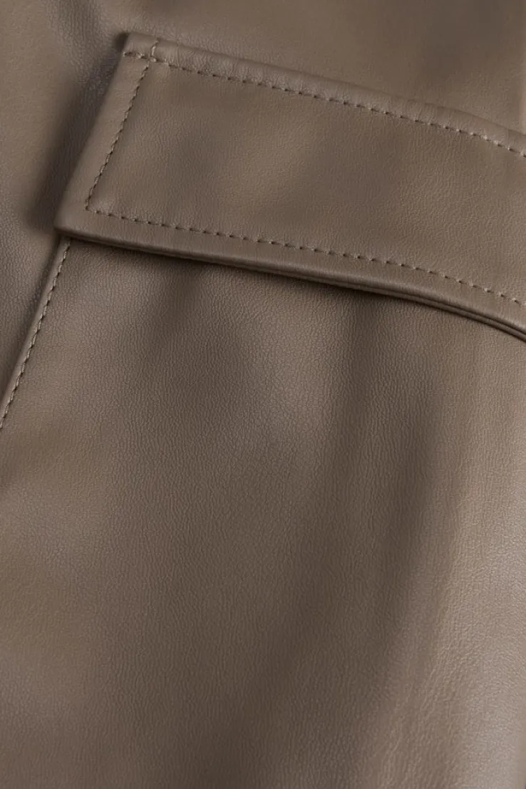 JXKENYA Faux leather trousers