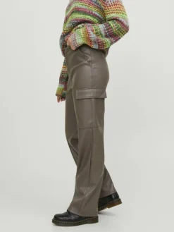 JXKENYA Faux leather trousers