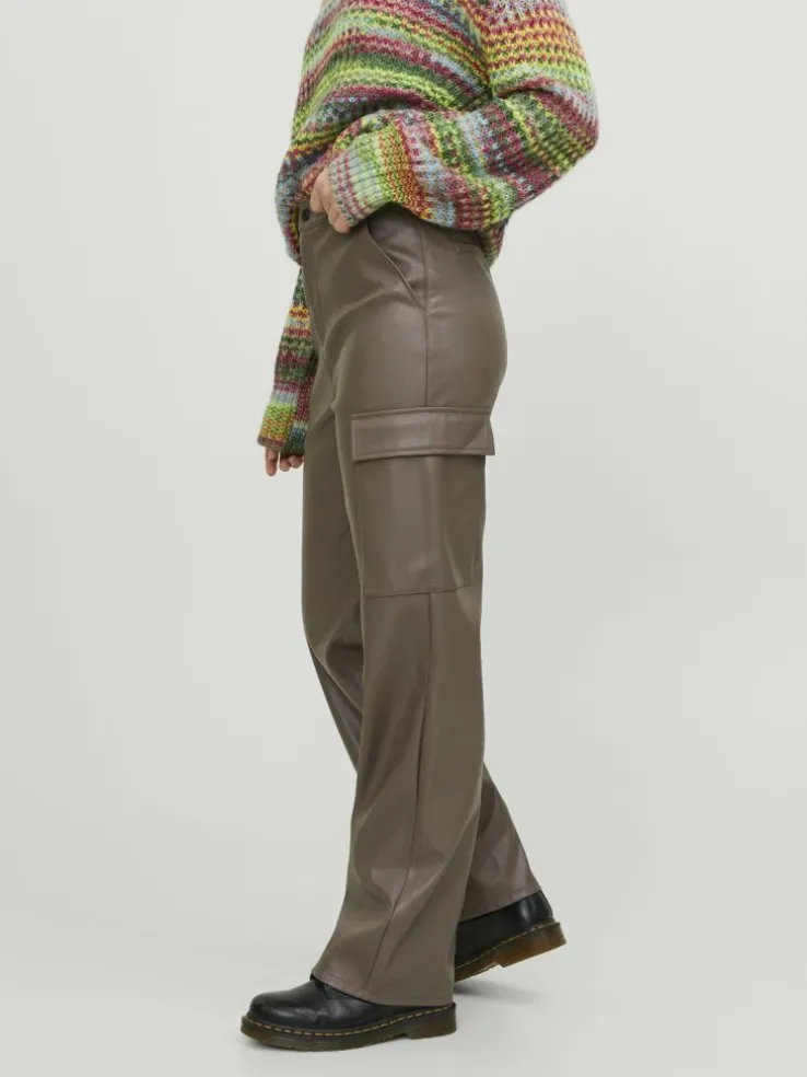 JXKENYA Faux leather trousers