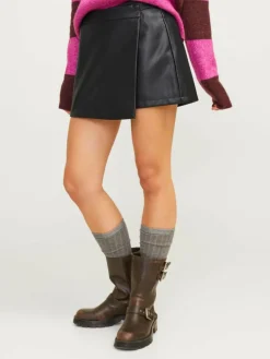 JXSOFIA Synthetic leather skirt