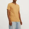 Melange Split Neck T-shirt