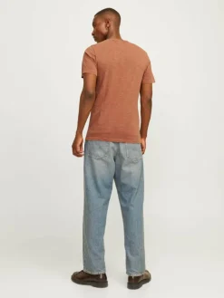 Melange Split Neck T-shirt