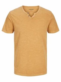 Melange Split Neck T-shirt