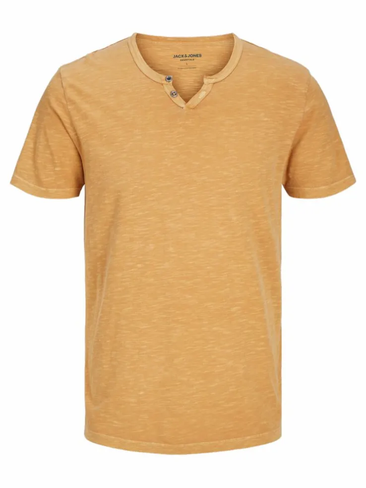 Melange Split Neck T-shirt