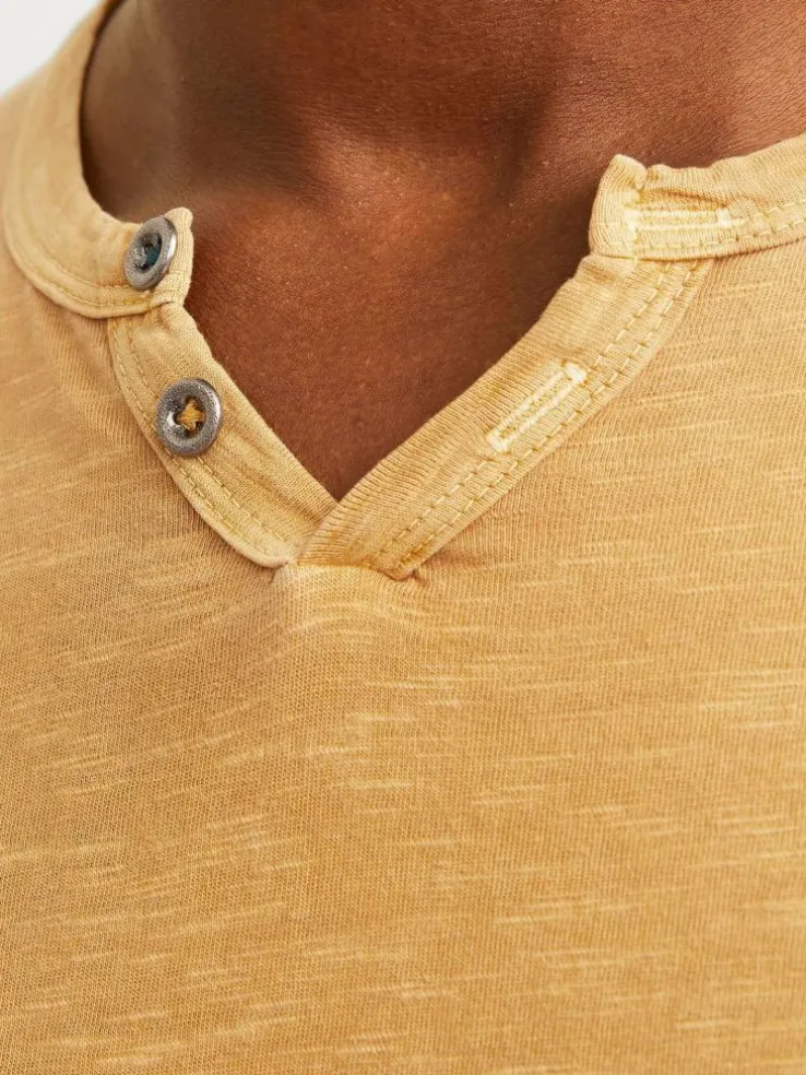 Melange Split Neck T-shirt