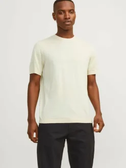 Plain Crew neck Knitted pullover