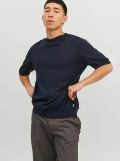 Plain Crew neck Knitted pullover