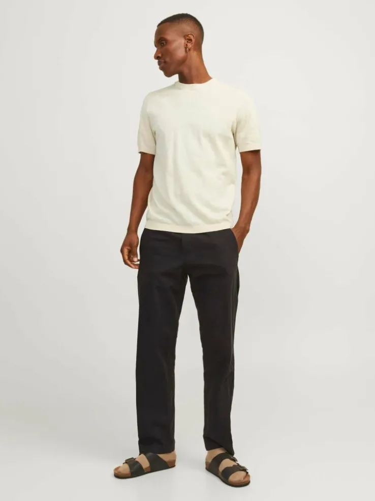 Plain Crew neck Knitted pullover