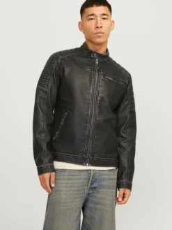 Synthetic leather jacket
