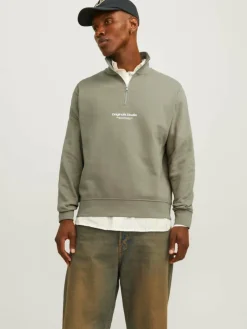 Text Half zip