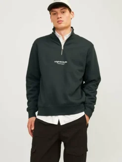 Text Half zip