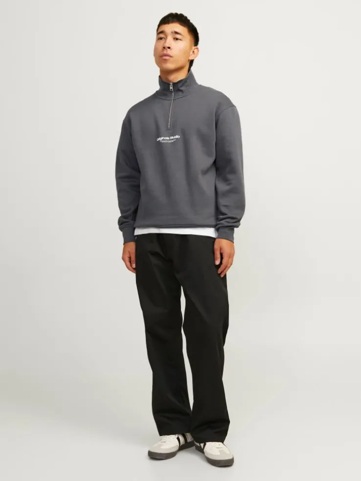 Text Half zip