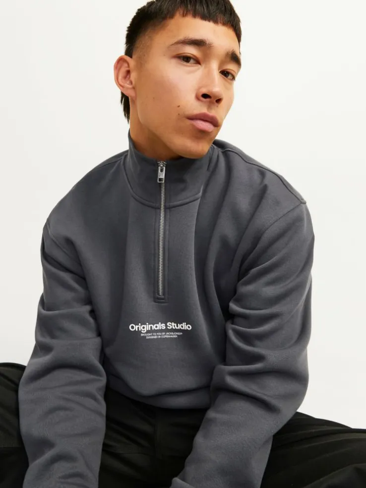 Text Half zip